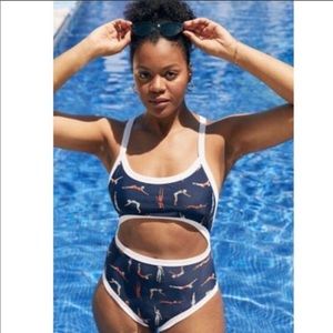 AERIE High Cut Cut Out One Piece Swimsuit / L